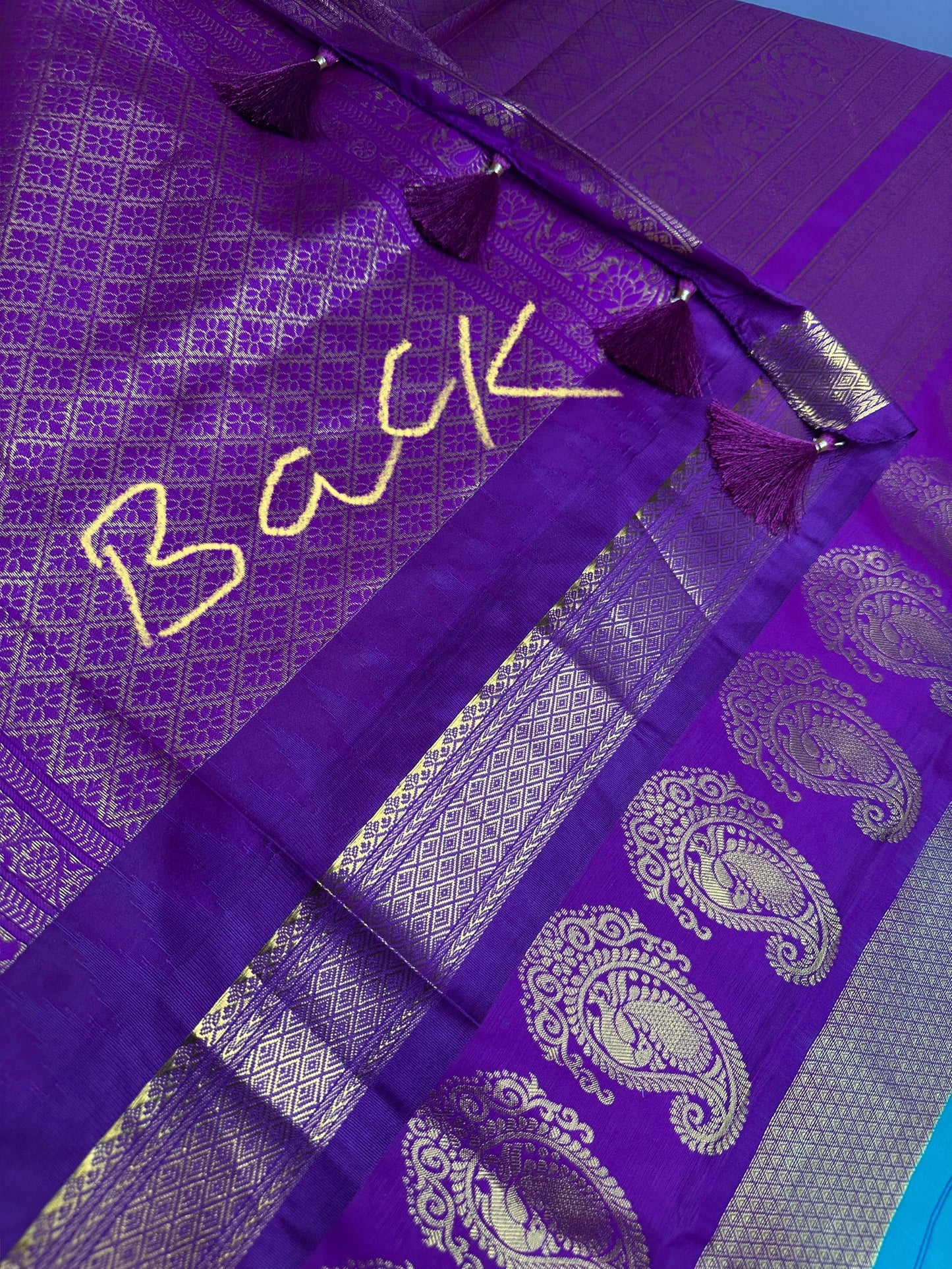 Gadwal Pattu Grey Magenta Soft Silk Saree