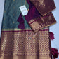 Gadwal Pattu Grey Magenta Soft Silk Saree