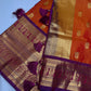 Mangalgiri Pattu Orange Purple Soft Silk Saree