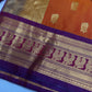 Mangalgiri Pattu Orange Purple Soft Silk Saree