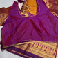 Mangalgiri Pattu Orange Purple Soft Silk Saree