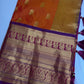 Mangalgiri Pattu Orange Purple Soft Silk Saree