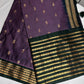 Mangalgiri Pattu Purple Green Soft Silk Saree