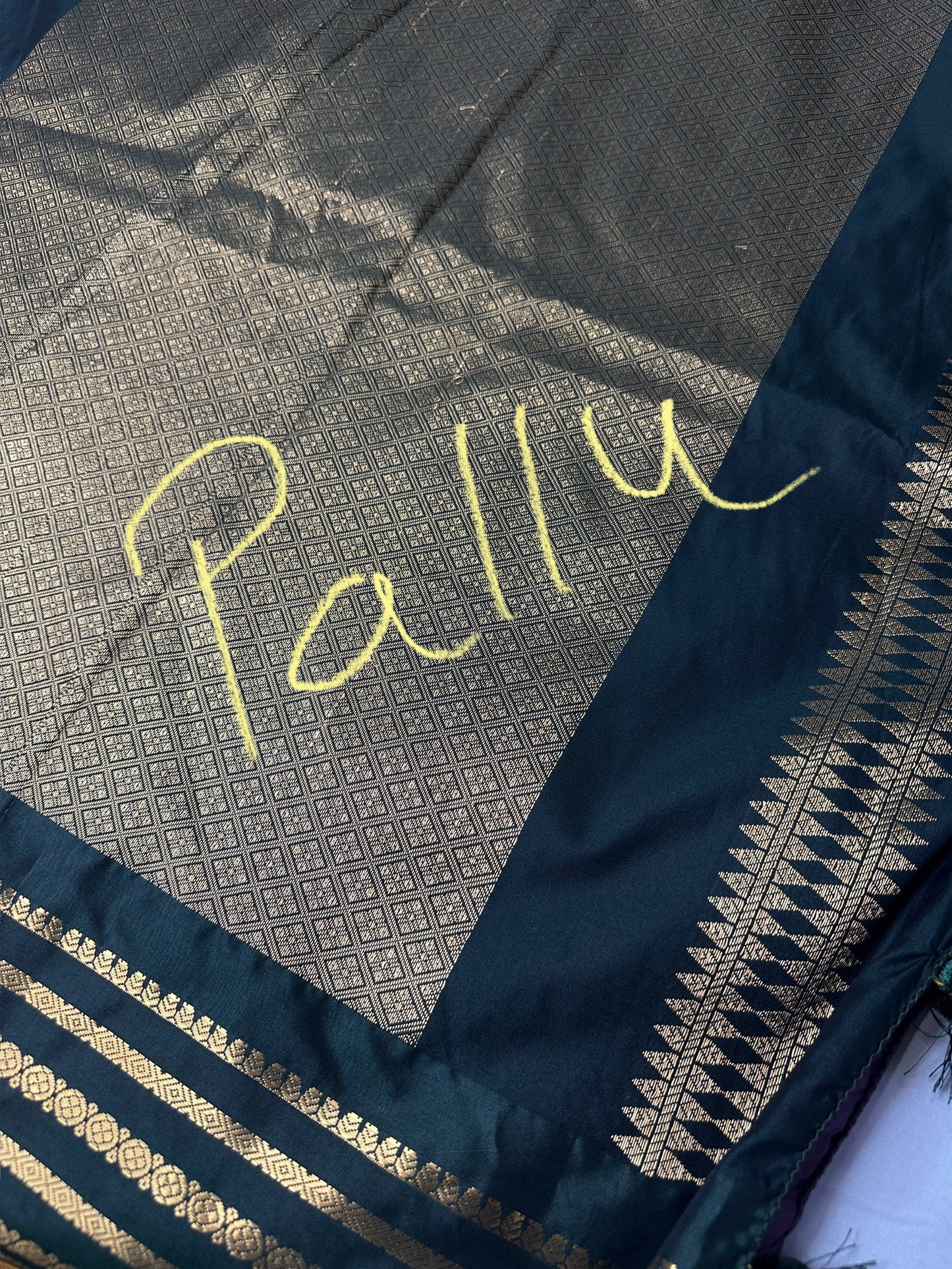 Mangalgiri Pattu Purple Green Soft Silk Saree