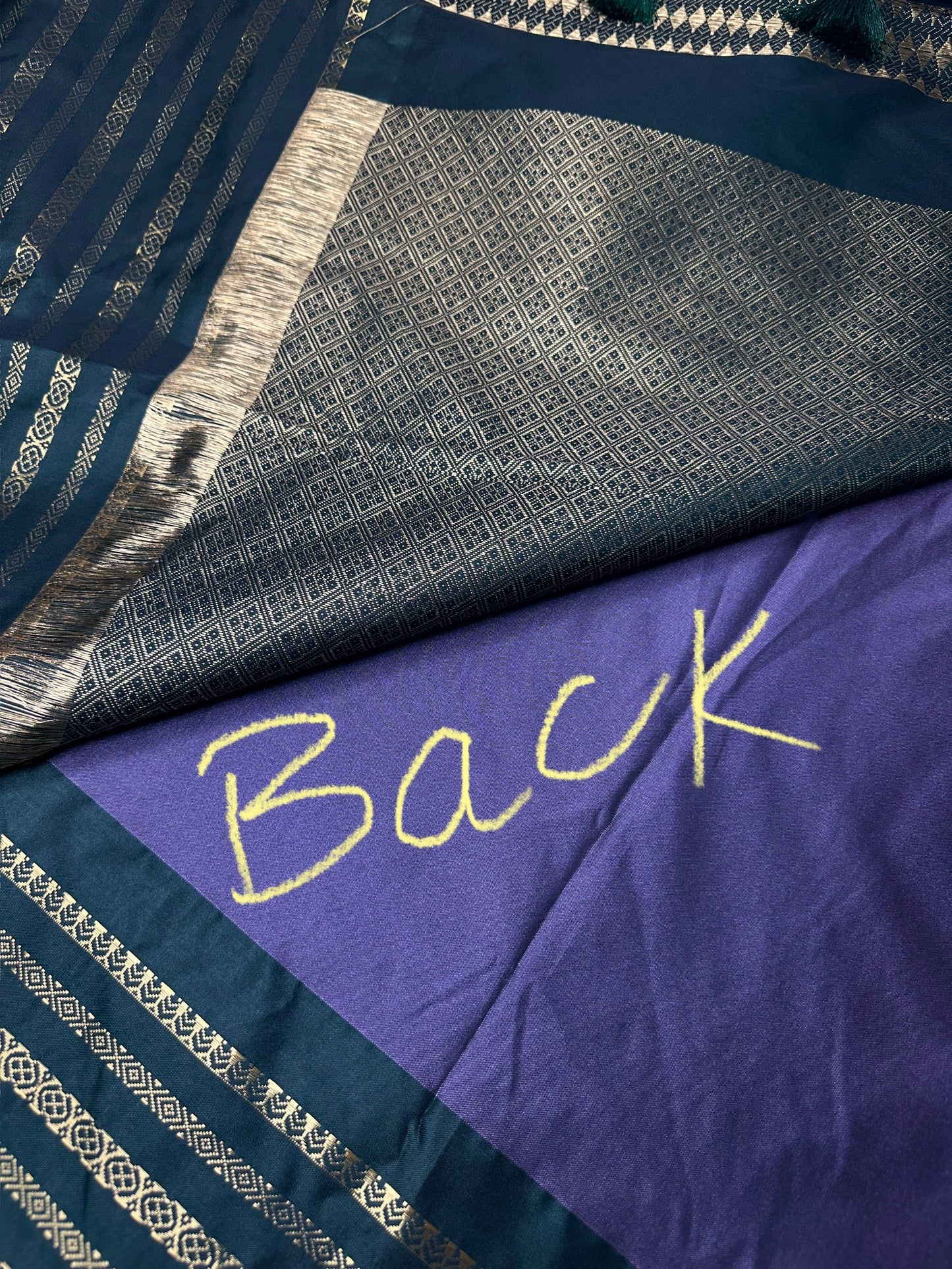 Mangalgiri Pattu Purple Green Soft Silk Saree