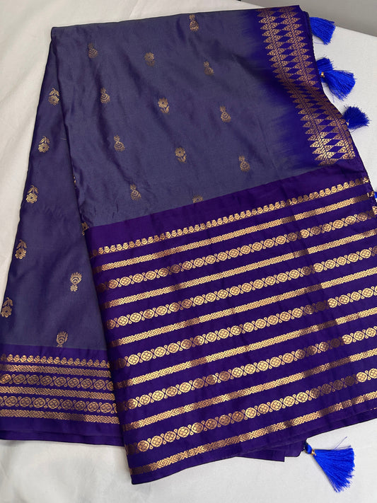 Mangalgiri Pattu Blue Soft Silk Saree