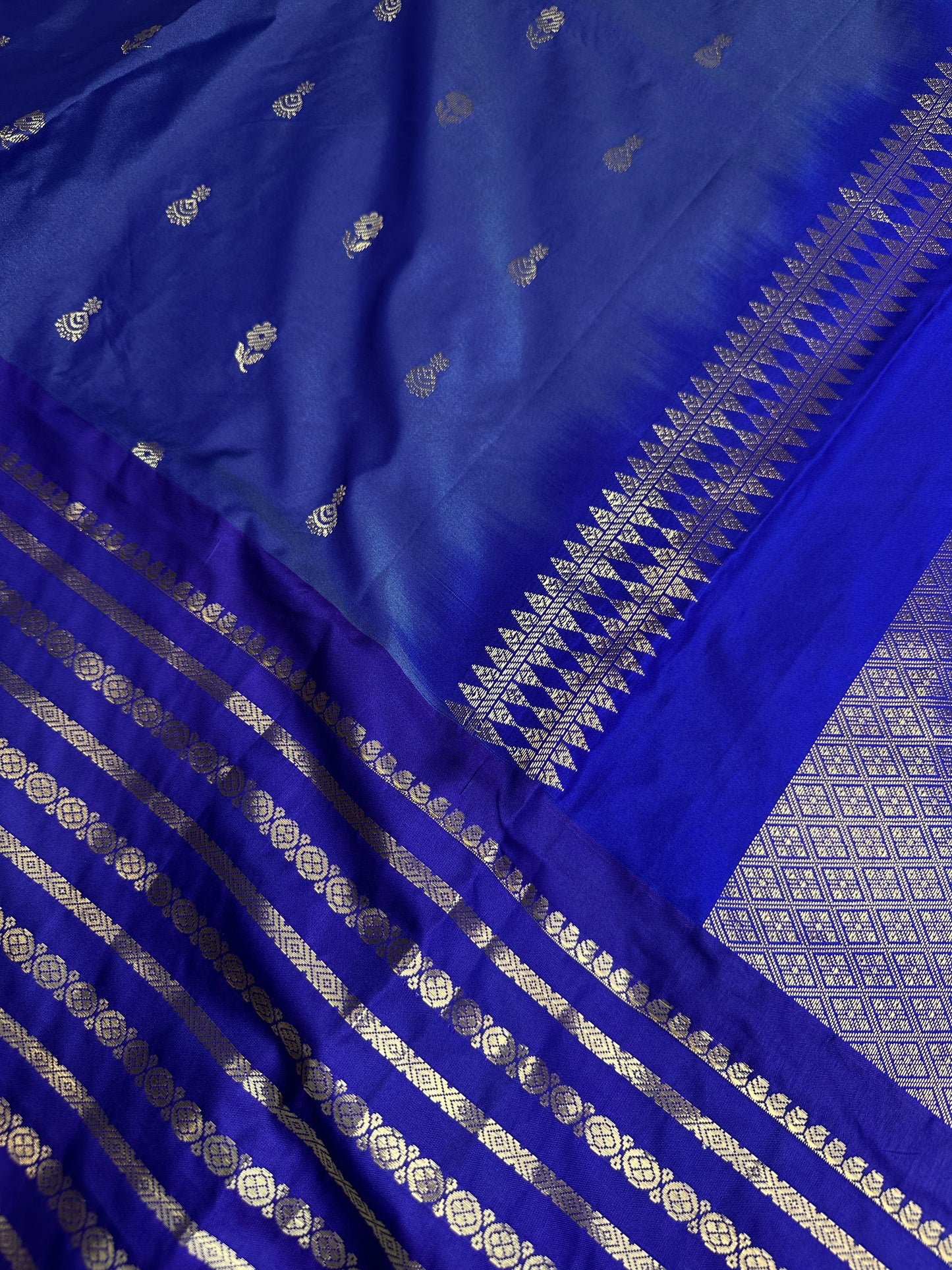 Mangalgiri Pattu Blue Soft Silk Saree
