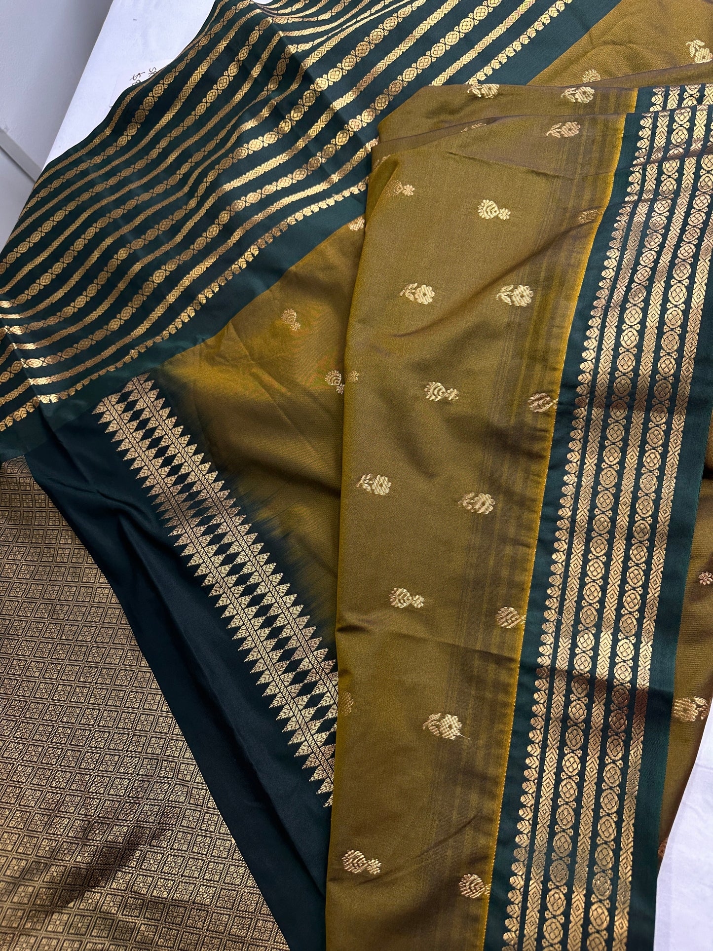 Mangalgiri Pattu Green Soft Silk Saree