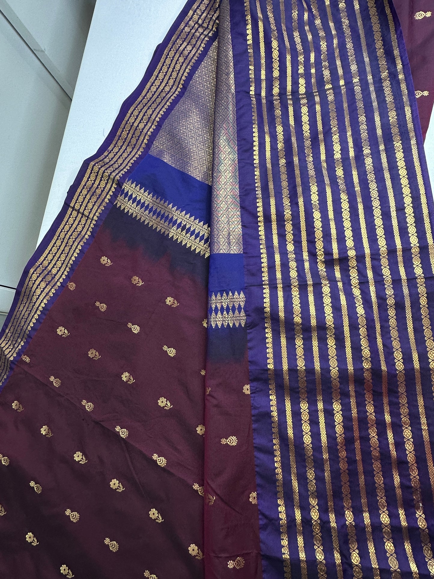 Mangalgiri Pattu Wine Purple Soft Silk Saree