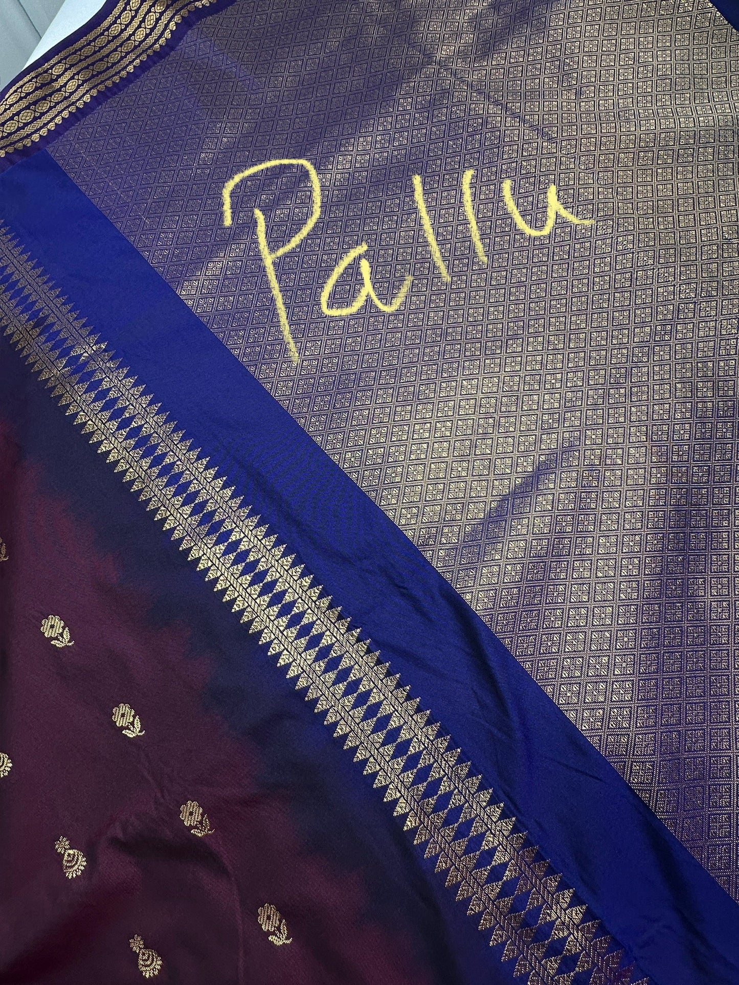 Mangalgiri Pattu Wine Purple Soft Silk Saree