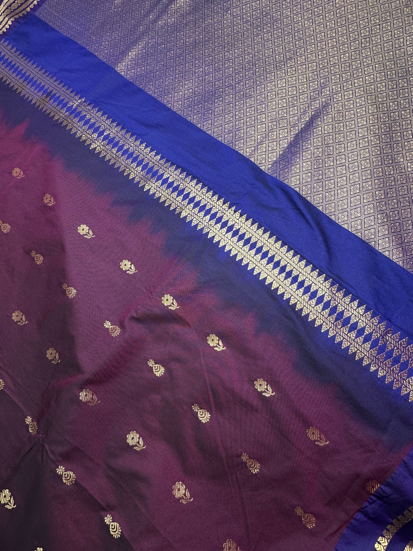 Mangalgiri Pattu Wine Purple Soft Silk Saree