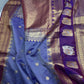 Mangalgiri Pattu Elephant Peacock Border LavenderSilk Saree