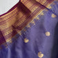 Mangalgiri Pattu Elephant Peacock Border LavenderSilk Saree