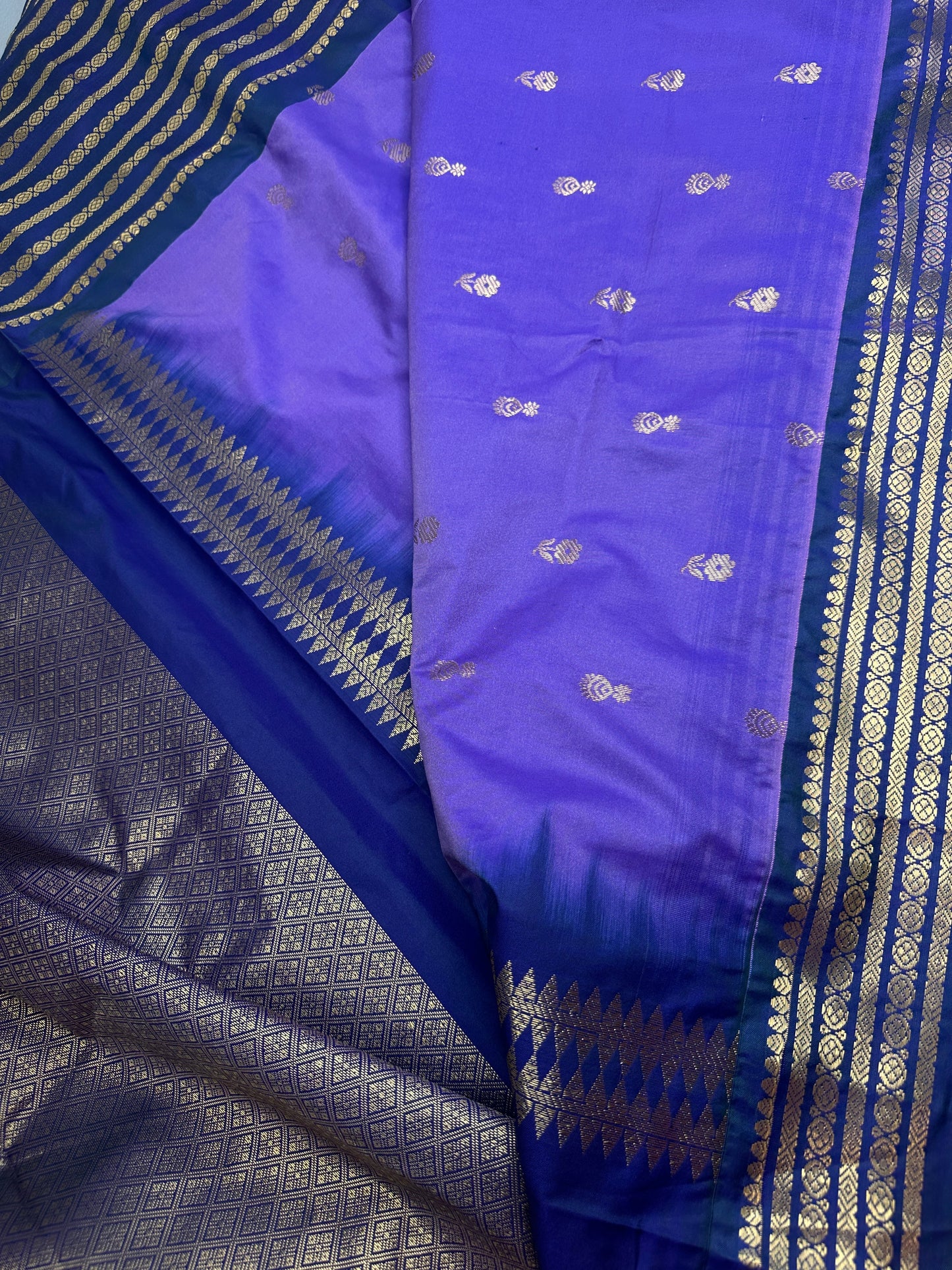 Mangalgiri Pattu Purple Soft Silk Saree