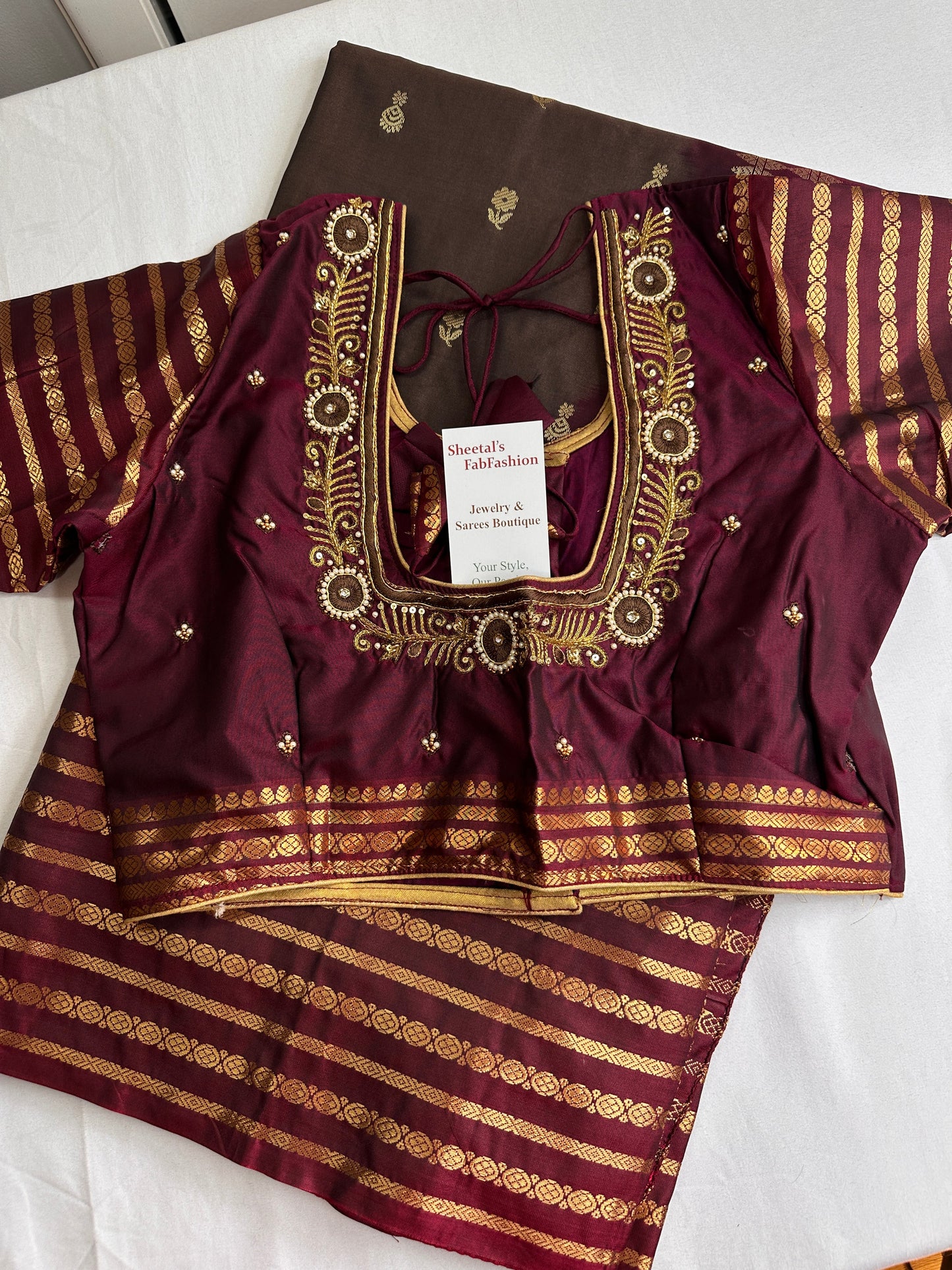 Mangalgiri Pattu Brown Maroon Soft Silk Saree