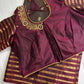 Mangalgiri Pattu Brown Maroon Soft Silk Saree