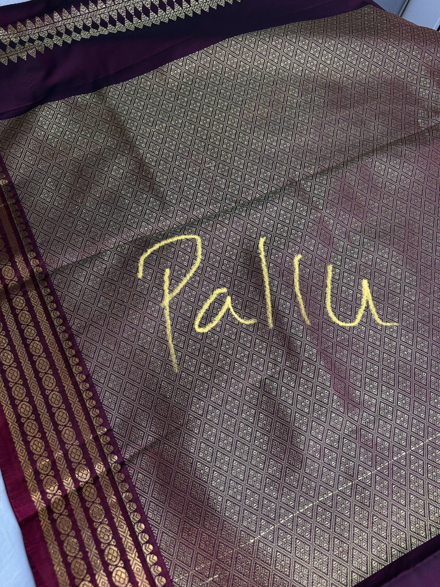 Mangalgiri Pattu Brown Maroon Soft Silk Saree