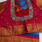 Gadwal Pattu Blue Pink Soft Silk Saree