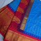 Gadwal Pattu Blue Pink Soft Silk Saree