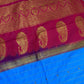 Gadwal Pattu Blue Pink Soft Silk Saree