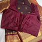 Mangalgiri Pattu Plum Red Silk Saree