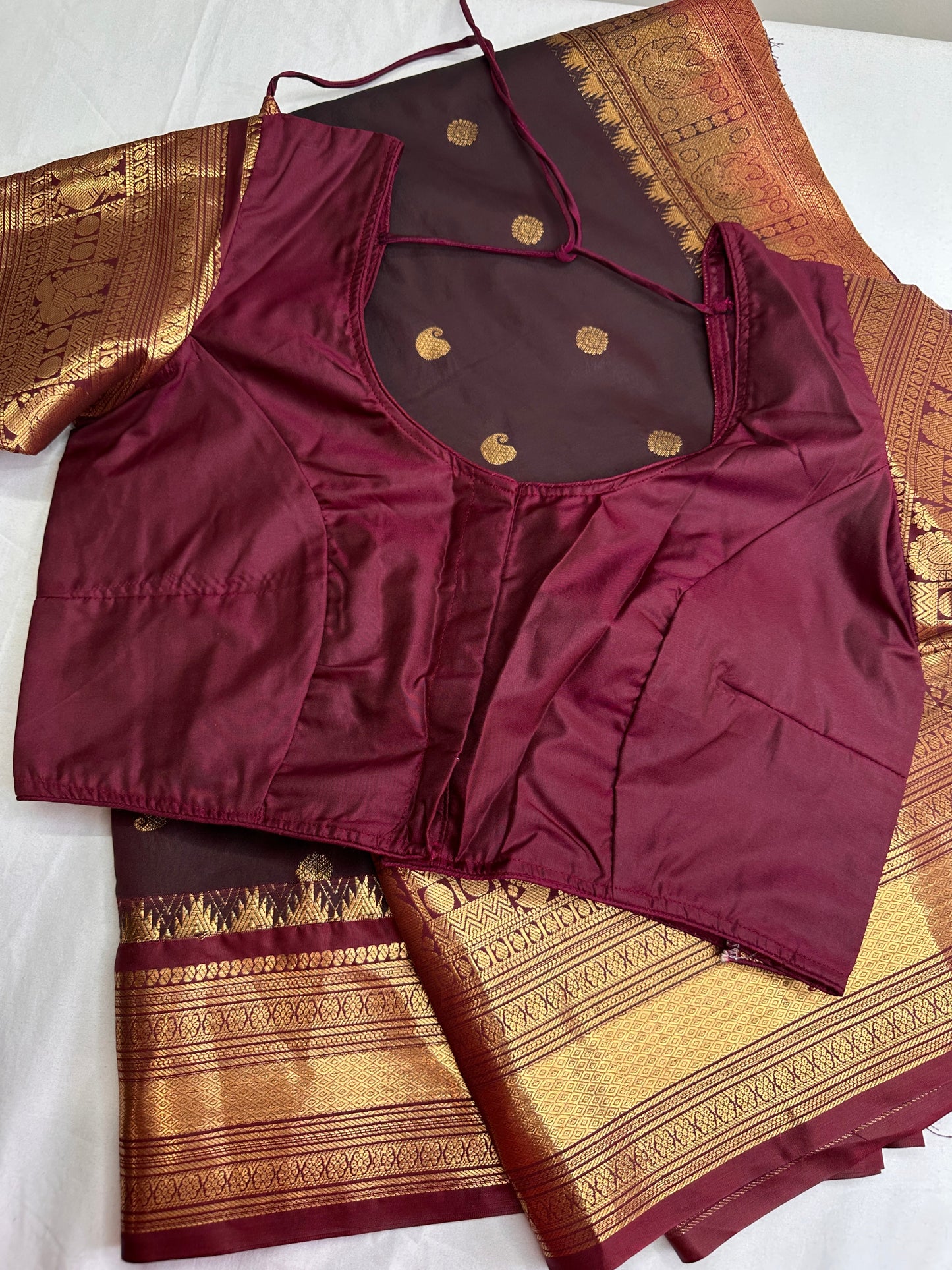 Mangalgiri Pattu Plum Red Silk Saree