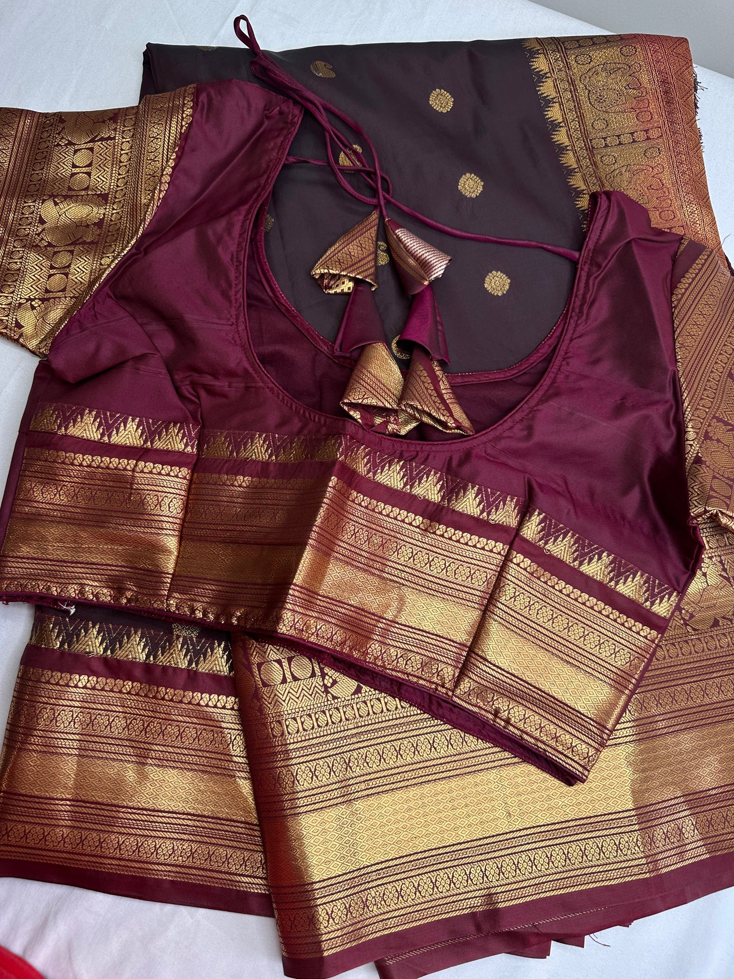Mangalgiri Pattu Plum Red Silk Saree