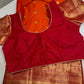 Mangalgiri Pattu Orange Pink Silk Saree