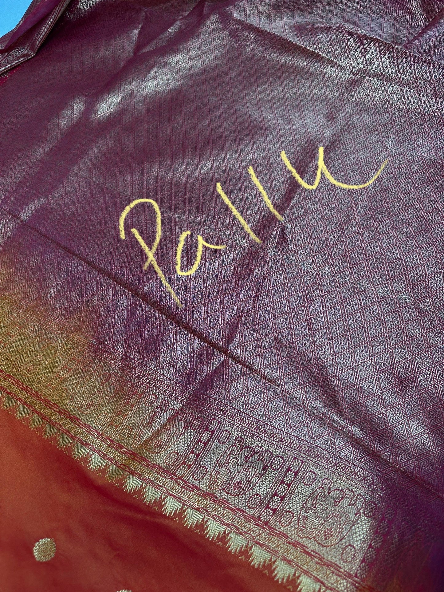 Mangalgiri Pattu Orange Pink Silk Saree