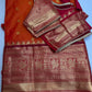 Mangalgiri Pattu Orange Pink Silk Saree