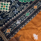 Patola Brown Black Silk Saree