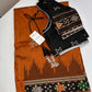 Patola Brown Black Silk Saree