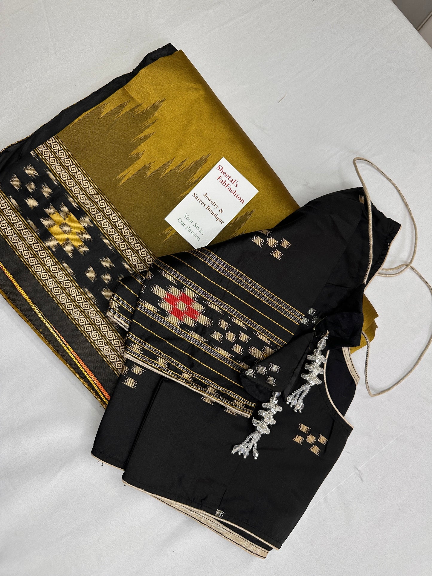 Patola Green Black Silk Saree