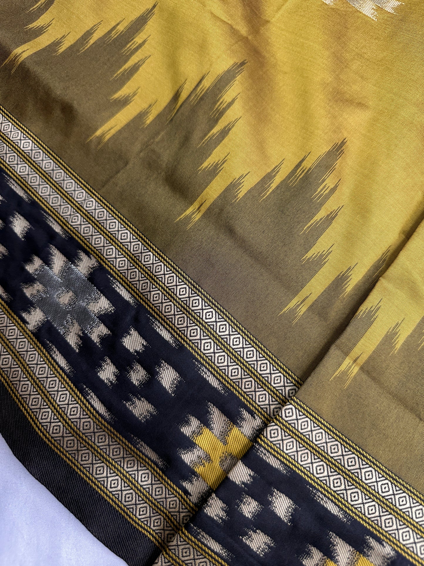 Patola Green Black Silk Saree