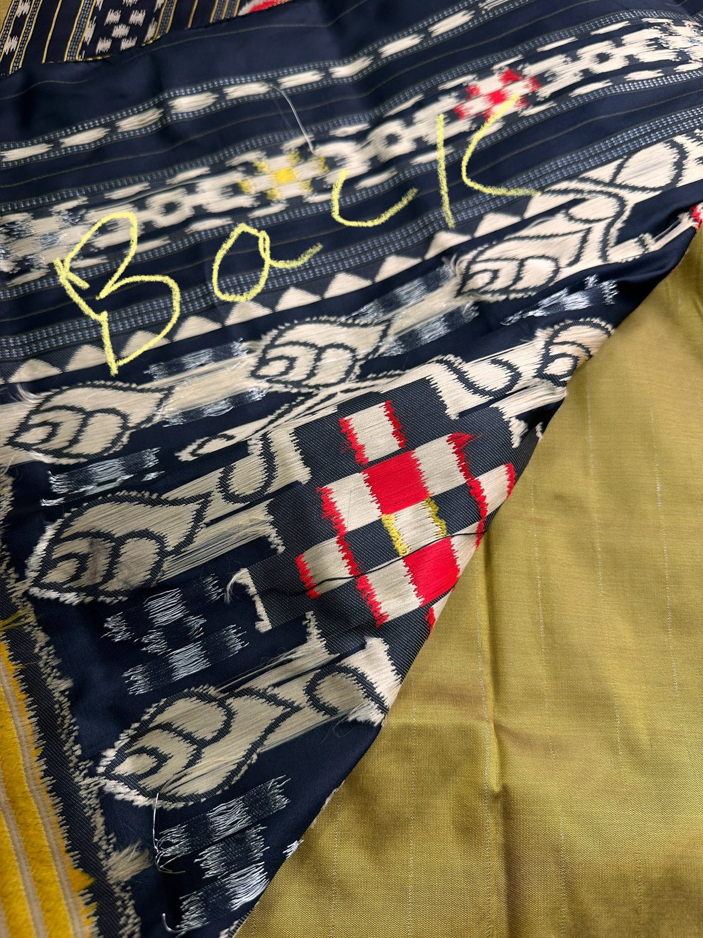 Patola Green Black Silk Saree