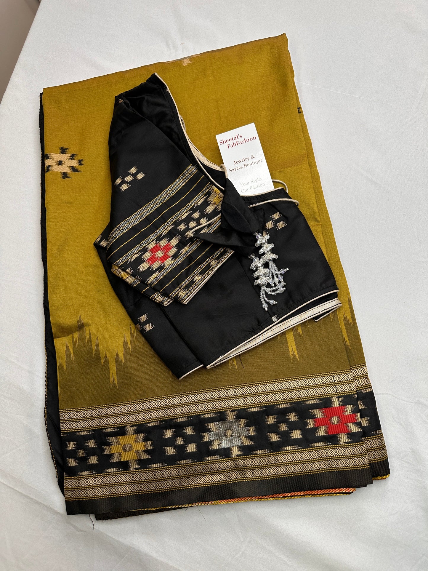 Patola Green Black Silk Saree