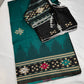 Patola Green Black Silk Saree