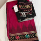 Patola Pink Black Silk Saree