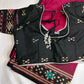 Patola Pink Black Silk Saree
