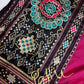 Patola Pink Black Silk Saree