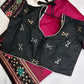 Patola Pink Black Silk Saree
