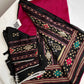 Patola Pink Black Silk Saree