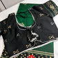 Patola Green Black Silk Saree