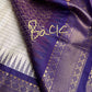 Gadwal Semi Silk Cream Purple Checks Saree