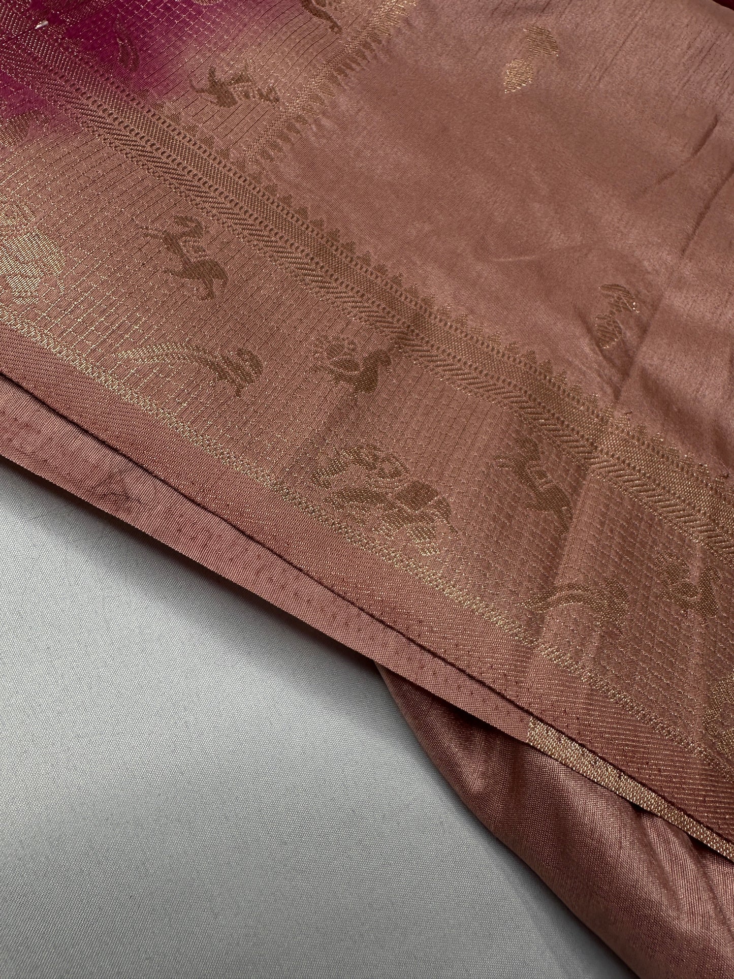 Raw Mango Silk Dusty Pink Light Weight Saree