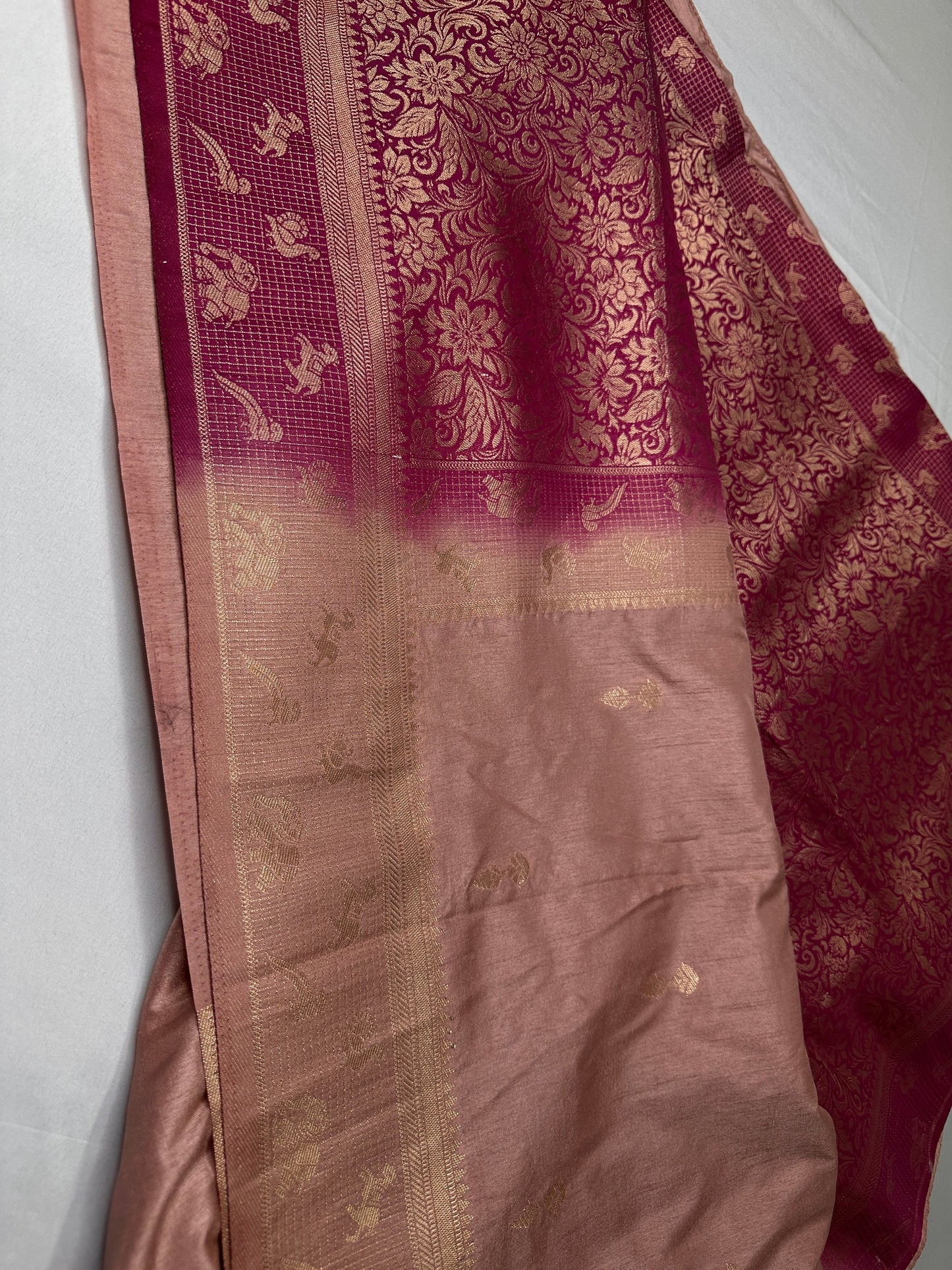 Raw Mango Silk Dusty Pink Light Weight Saree