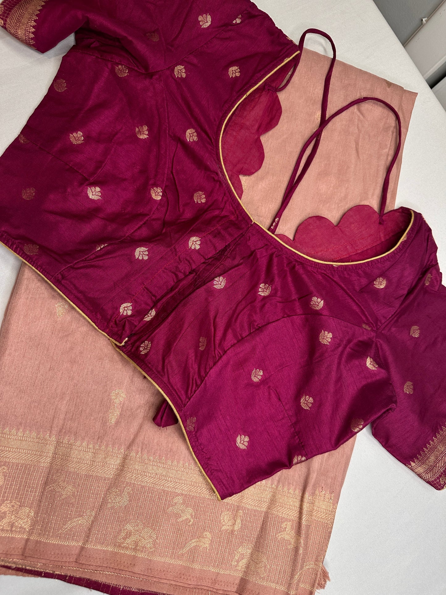 Raw Mango Silk Dusty Pink Light Weight Saree