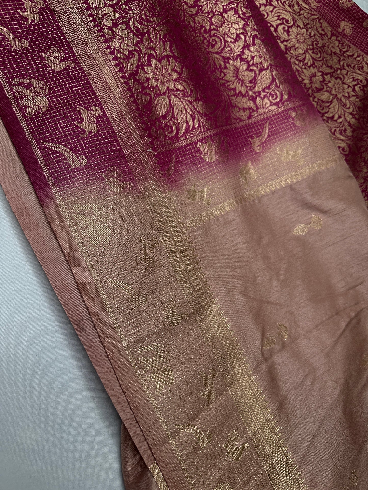 Raw Mango Silk Dusty Pink Light Weight Saree