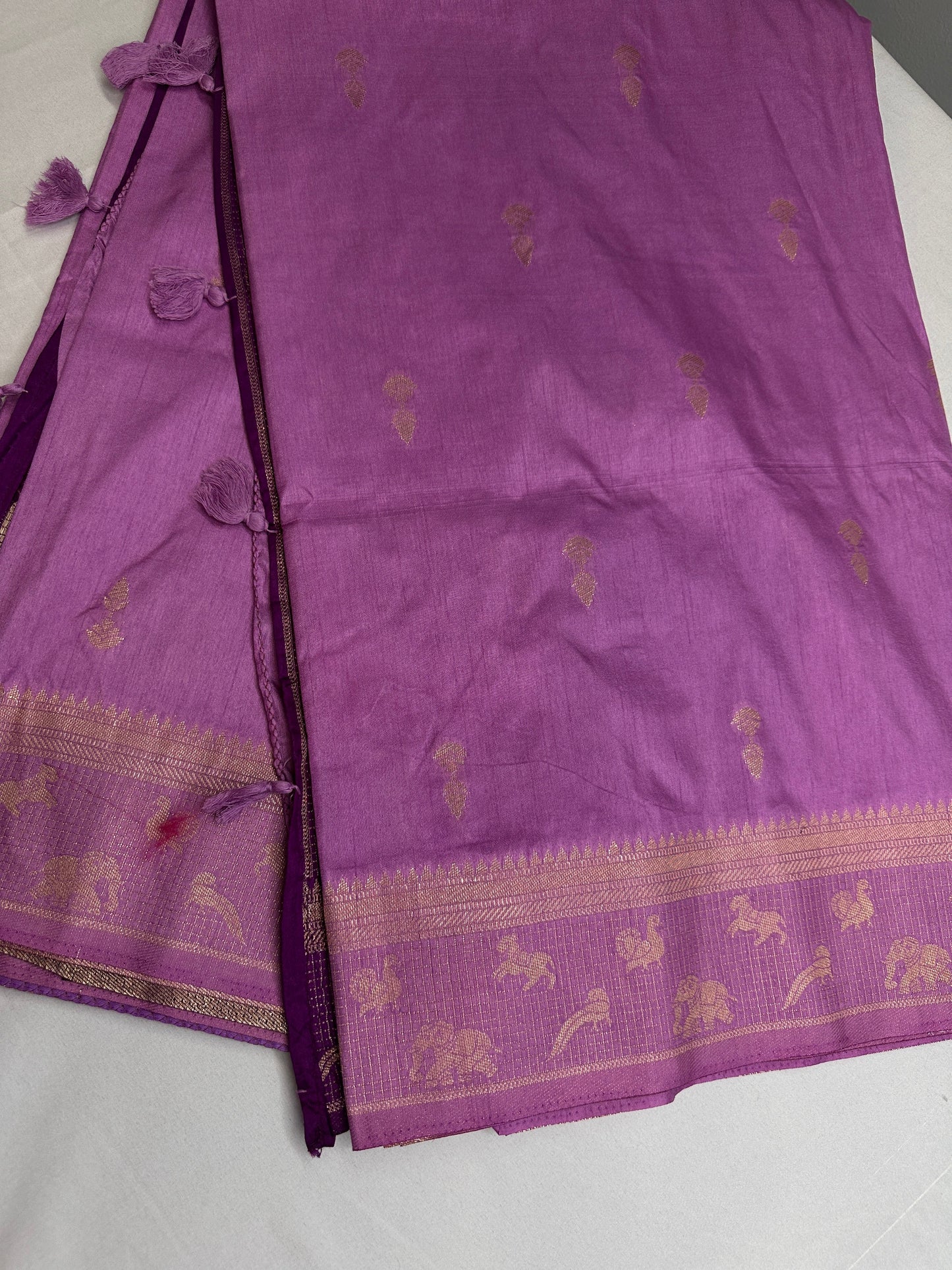 Raw Mango Silk Lavender Purple Light Weight Saree