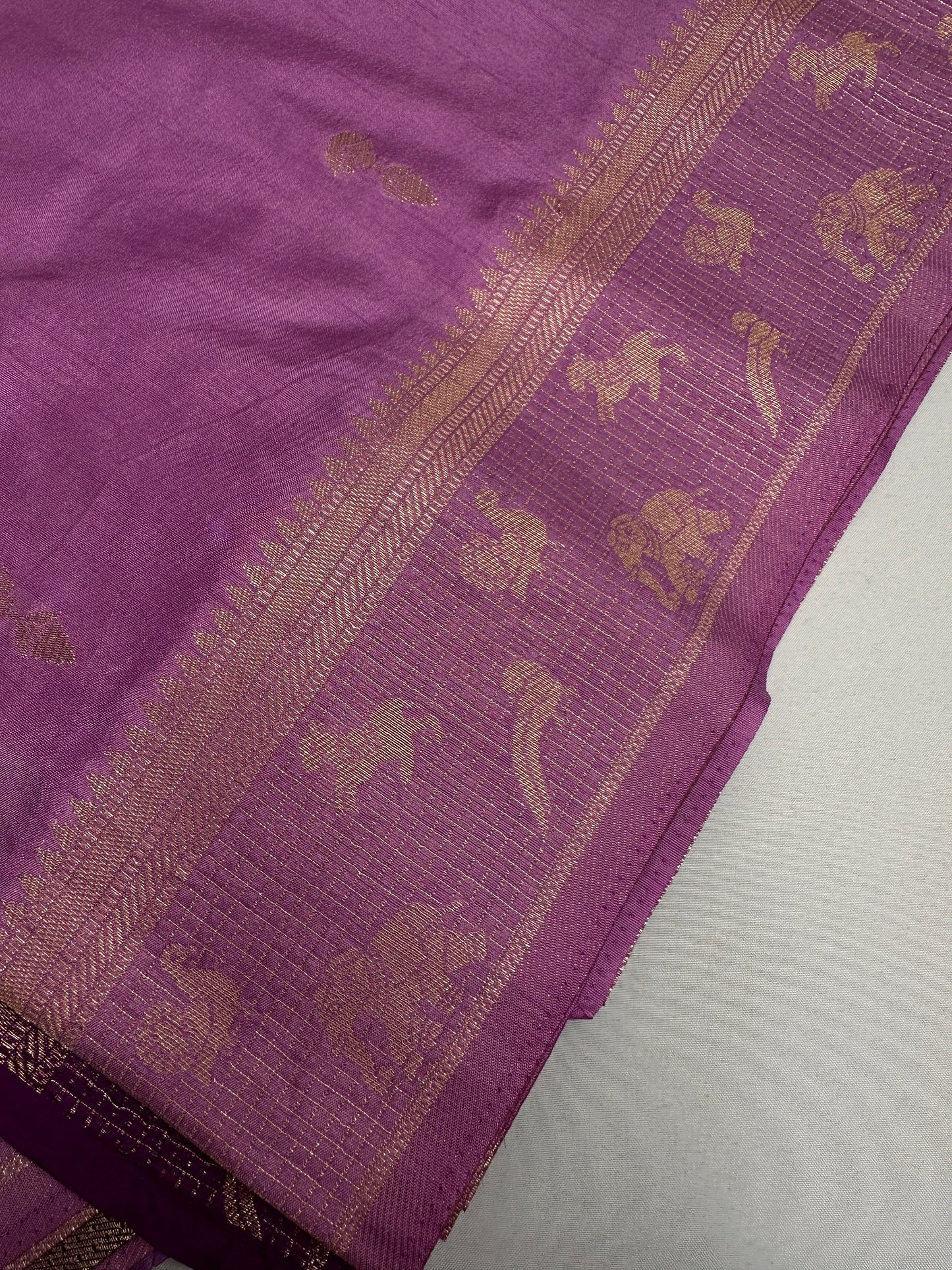 Raw Mango Silk Lavender Purple Light Weight Saree